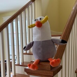 Plush Seagull Bird Toy - Gray and Orange